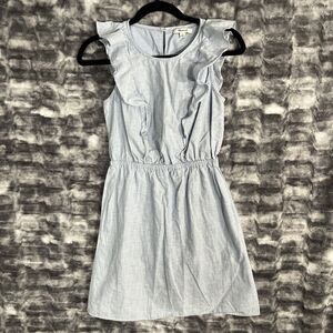 Madewell Dress Womens 00 Light Blue Bellflower Ruffle Coastal Cottage Prairie‎
